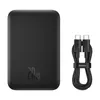 Powerbank Baseus Magnetic Mini Air 6000mAh 20W z ładowaniem indukcyjnym z kablem Baseus Simple USB-C (20V/3A) 30cm - czarny